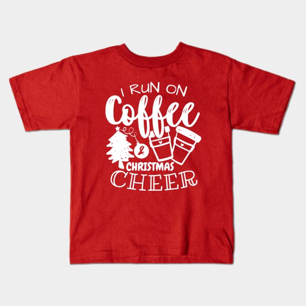 Coffee & Cheer Kids T-Shirt by Christmas Clatter